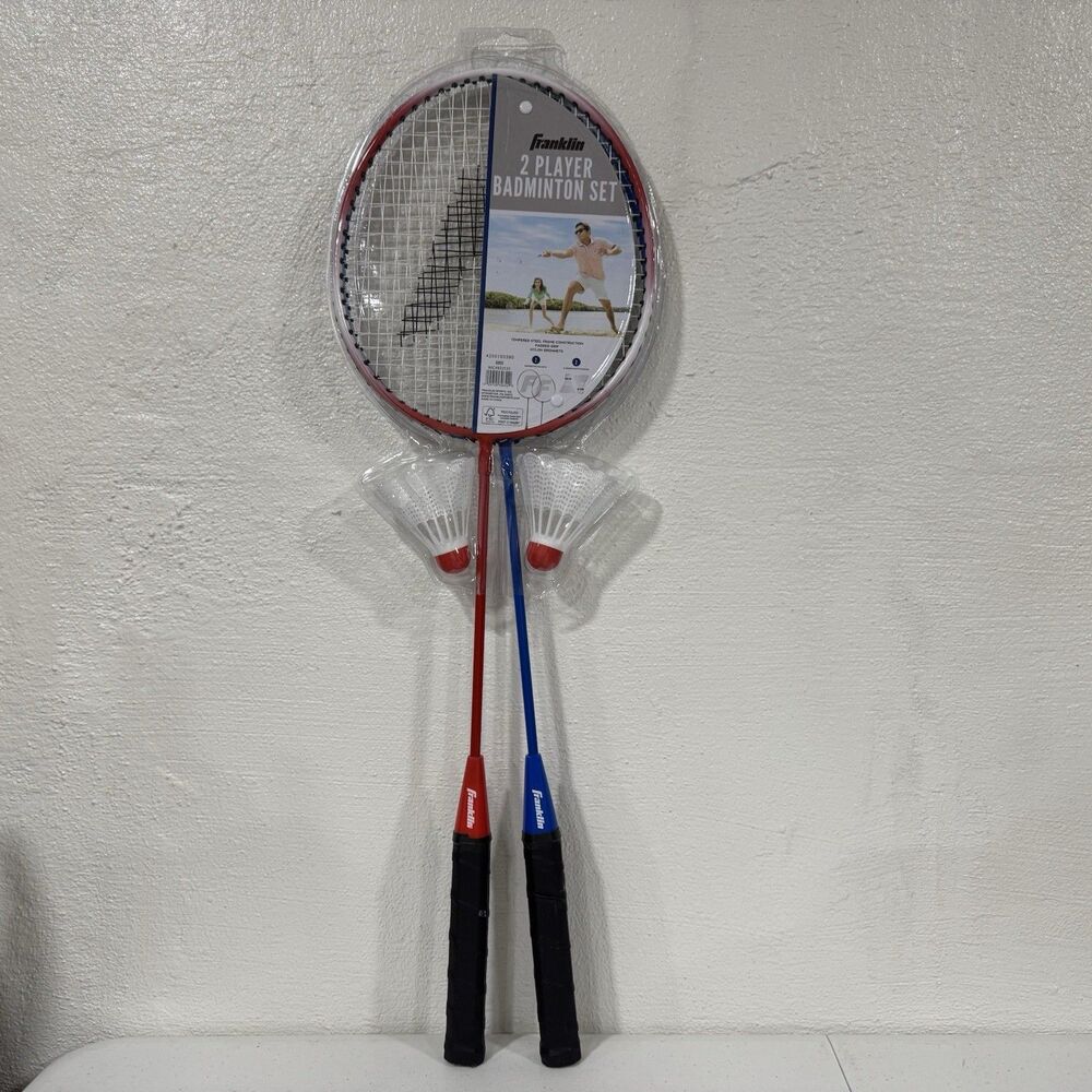 Franklin Sports 2 Player Badminton Set Racquets Shuttlecocks Outdoor Fun